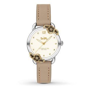NWT Coach Tea Rose Tan & Gold Watch